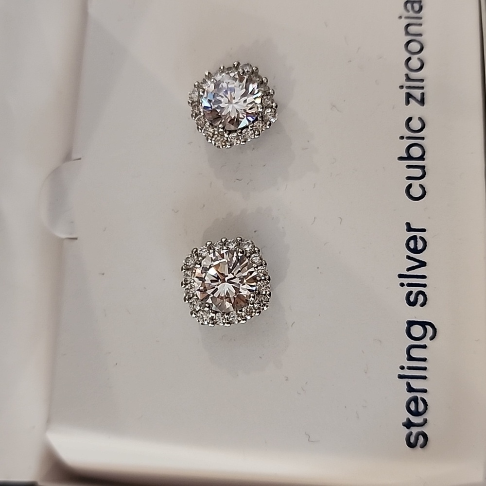 Cz sterling earrings
